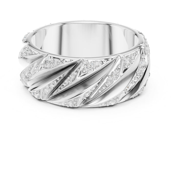 Round Twisted Lab Grown Diamond Wedding Band