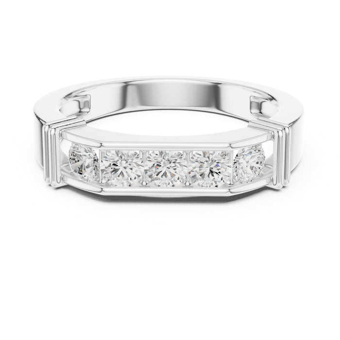 Round Channel Lab Grown Diamond Wedding Band