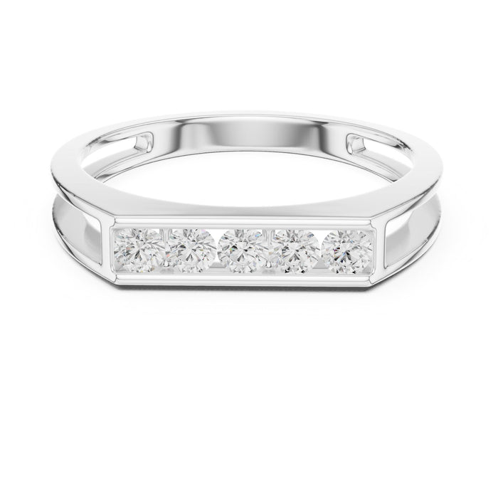 Round Channel Lab Grown Diamond Wedding Band