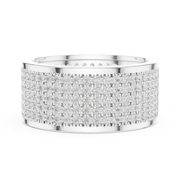 Round Pave Lab Grown Diamond Wedding Band