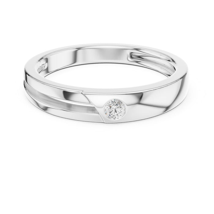 Round Solitaire Lab Grown Diamond Wedding Band
