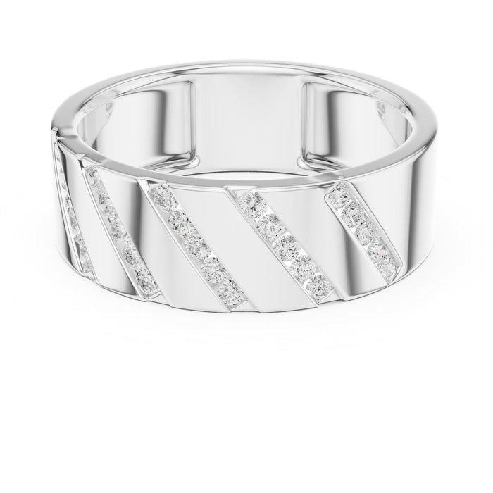 Round Channel Lab Grown Diamond Wedding Band