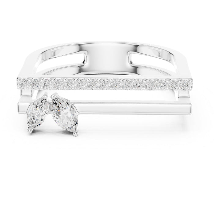 Marquise Pave Lab Grown Diamond Wedding Band