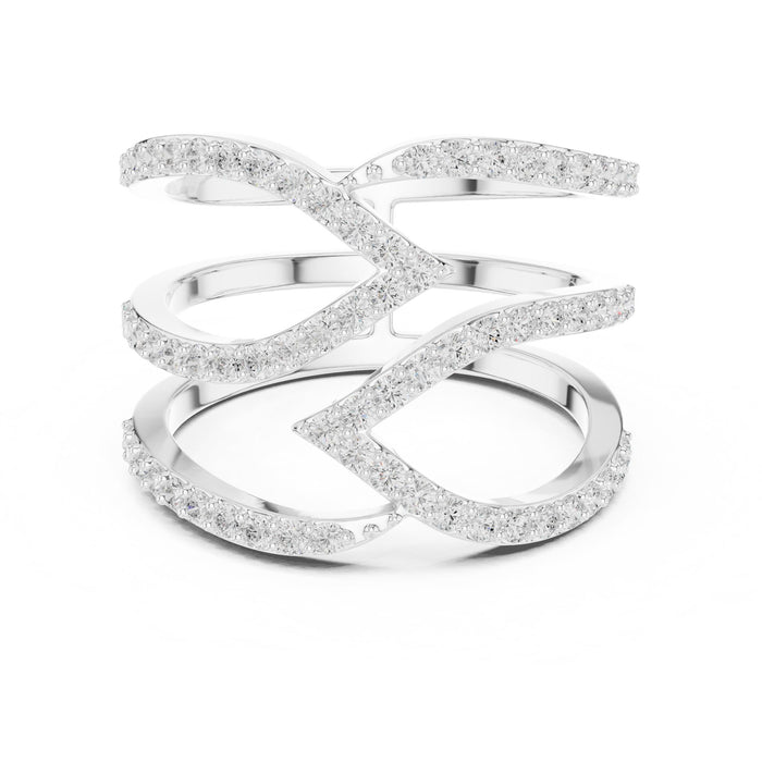 Round Twisted Lab Grown Diamond Wedding Band