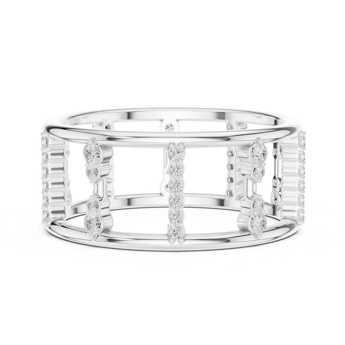 Round Pave Lab Grown Diamond Wedding Band