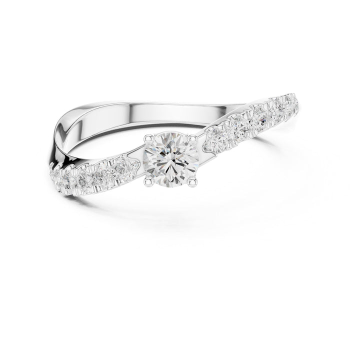 Round Twisted Lab Grown Diamond Wedding Band
