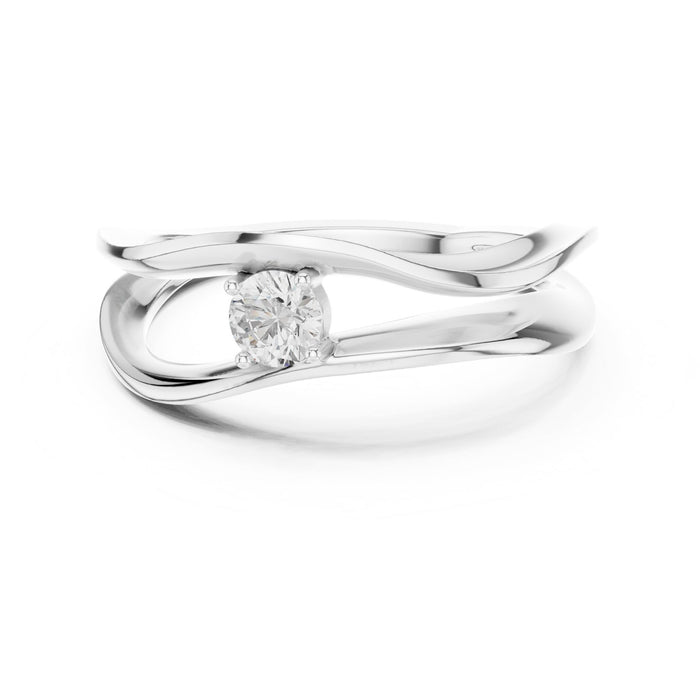 Round Solitaire Lab Grown Diamond Wedding Band