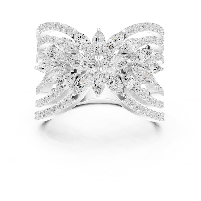 Marquise Cluster Lab Grown Diamond Wedding Band