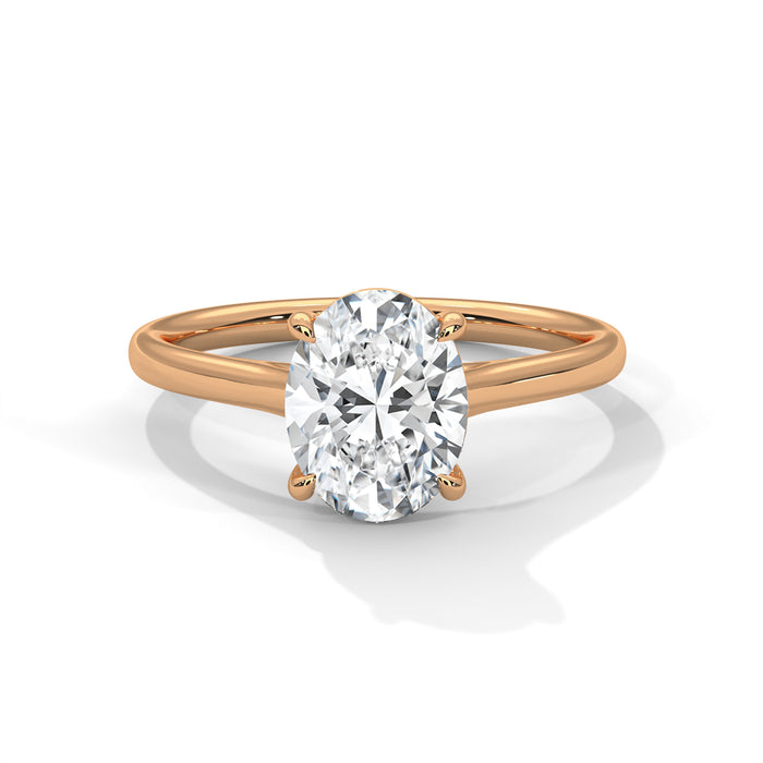 Timeless 10K White Gold 2 Carat Oval Lab Grown Diamond Solitaire Ring rose gold video