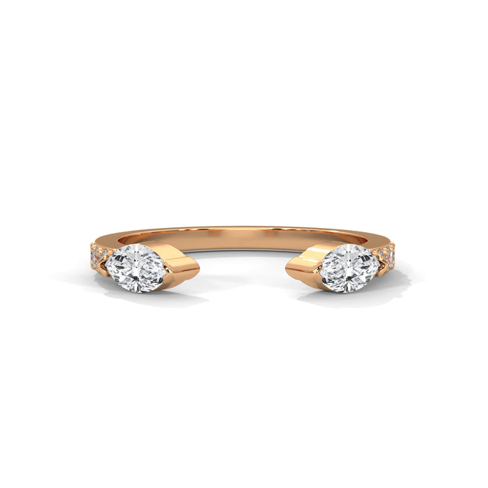Ethical Marquise Lab Grown Diamond Wedding Band in 10K White Gold rose gold video