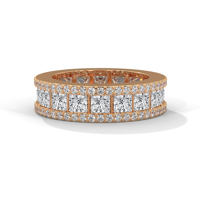 Princess Cut Lab Grown Diamond Full Eternity Band in 10K White Gold rose gold video