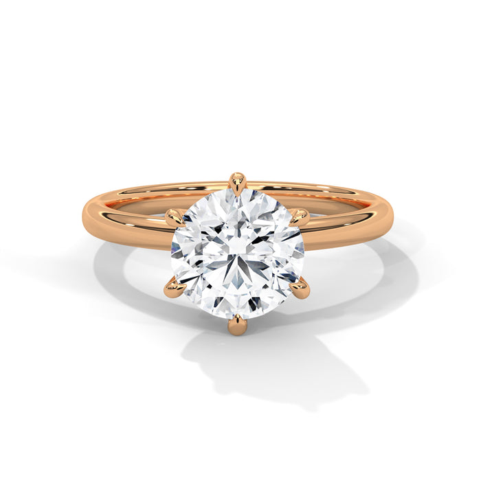 10K White Gold 2.0 CT Round Lab Grown Diamond Six-Prong Tulip Solitaire Engagement Ring rose gold video