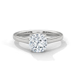 Elegant 10K White Gold 2 Carat Cushion Lab Grown Diamond Solitaire Ring