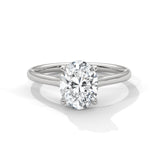 Timeless 10K White Gold 2 Carat Oval Lab Grown Diamond Solitaire Ring