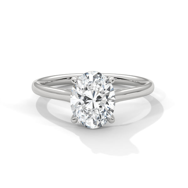 Timeless 10K White Gold 2 Carat Oval Lab Grown Diamond Solitaire Ring