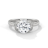 2 CT Round Lab Grown Diamond Pavé Engagement Ring in 10K White Gold