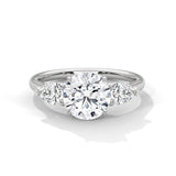 2 CT Round Lab Grown Diamond 3 Stone Engagement Ring in 10K White Gold
