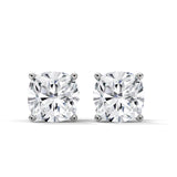 10K White Gold 1.25 CT Cushion Cut Lab Grown Diamond Stud Earrings
