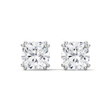 10K White Gold 1.25 CT Cushion Cut Lab Grown Diamond Stud Earrings