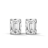 10K White Gold 1.0 CT Emerald Cut Lab Grown Diamond Stud Earrings