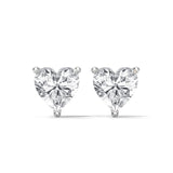 10K White Gold 1.25 CT Heart Shape Lab Grown Diamond Stud Earrings