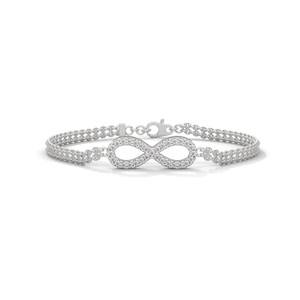 10K White Gold Infinity Round Lab Grown Diamond Bracelet | 0.38 Carat Total Weight