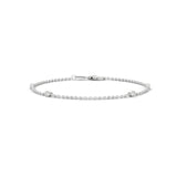 10K White Gold Round Lab Grown Diamond Station Bracelet