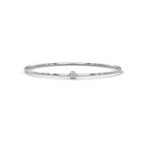 10K White Gold Lab Diamond Solitaire Open Bangle Bracelet | 0.10 Carat Total Weight