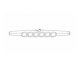 Pavé Curb Link Double Chain Bracelet