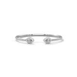 10K White Gold Pear Lab Diamond Open Bangle Bracelet | 1.54 Carat Total Weight
