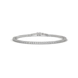 10K White Gold Round Cut Lab Diamond Tennis Bracelet | 2.18 Carat Total Weight
