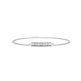 Princess & Round Diamond Bar Chain Bracelet