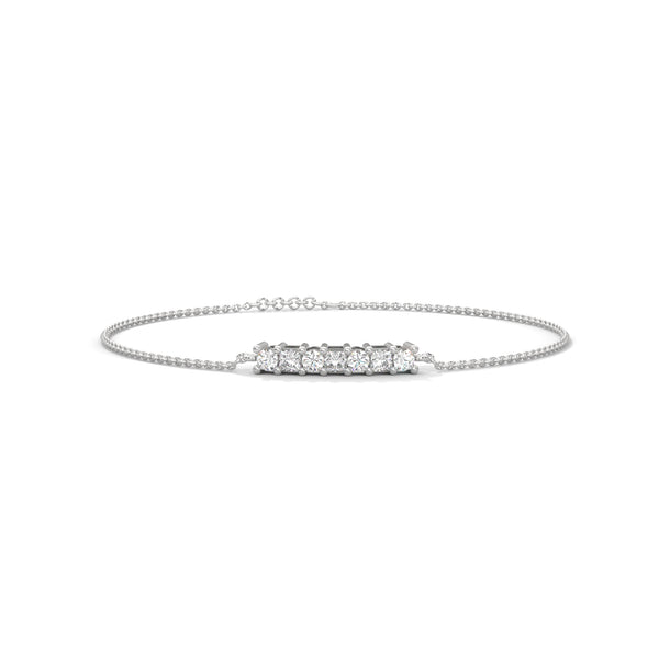 10K White Gold Round Lab Diamond Accent Bracelet | 0.58 Carat Total Weight