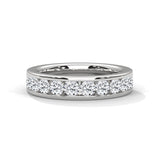 10K White Gold Round Lab Grown Diamond Channel-Set Wedding Band