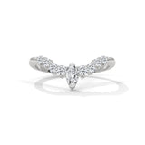 Round and Marquise Lab Grown Diamond Half Eternity Wedding Band in 10K White Gold