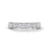 Round Lab Diamond Half Eternity Wedding Band in 10K White Gold