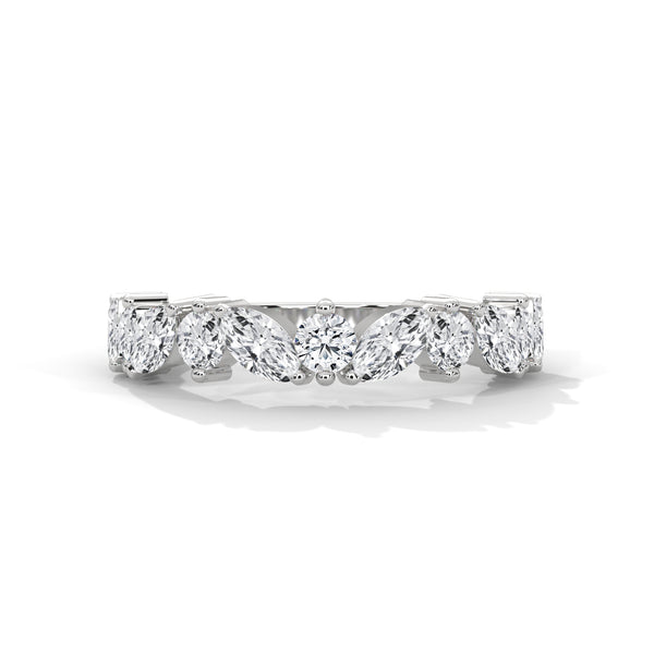 Ethical Lab Diamond Half Eternity Wedding Band in 10K White Gold