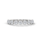 Ethical Round Lab Grown Diamond Half Eternity Wedding Band in 10K White Gold