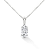 10K White Gold Marquise Lab Grown Diamond Four-Prong Solitaire Pendant | 1.25 Carat Total Weight