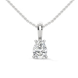 10K White Gold Pear Lab Grown Diamond Four-Prong Solitaire Pendant | 0.75 Carat Total Weight