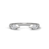 Ethical Marquise Lab Grown Diamond Wedding Band in 10K White Gold