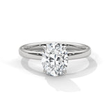 10K White Gold 2.0 CT Oval Lab Grown Diamond Solitaire Engagement Ring