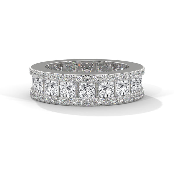 Princess Cut Lab Grown Diamond Full Eternity Band in 10K White Gold