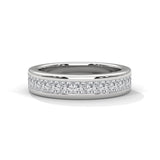 10K White Gold Channel Set Princess Cut Lab Grown Diamond Half Eternity Wedding Band