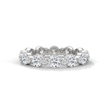 10K White Gold Alternating Round Lab Grown Diamond Full Eternity Wedding Band