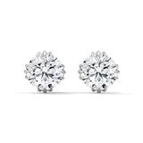 10K White Gold 1.3 CT Round Lab Grown Diamond Stud Earrings