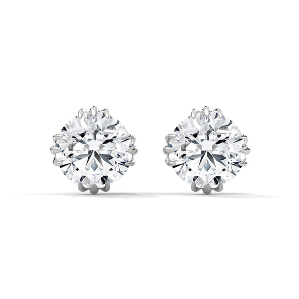 10K White Gold 1.3 CT Round Lab Grown Diamond Stud Earrings