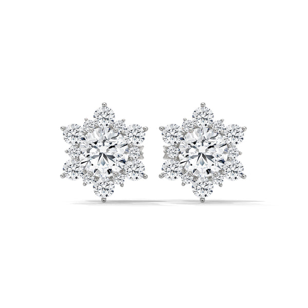 10K White Gold 0.75 CTW Round Lab Grown Diamond Solitaire Stud Earrings
