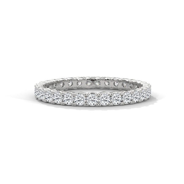 10K White Gold Round Lab Grown Diamond Full Eternity Wedding Band