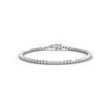 10K White Gold Round Lab Grown Diamond Tennis Bracelet | 1.30 Carat Total Weight
